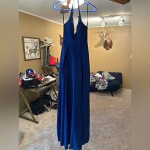 Blue sparkly prom dress